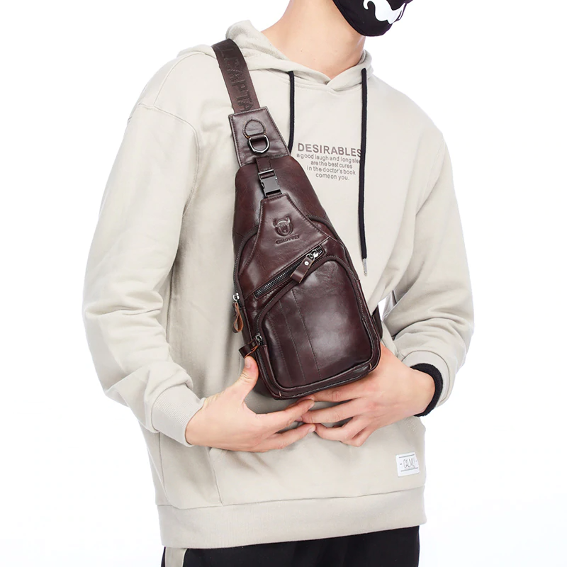 Genuine Leather Chest Bag for Men 2