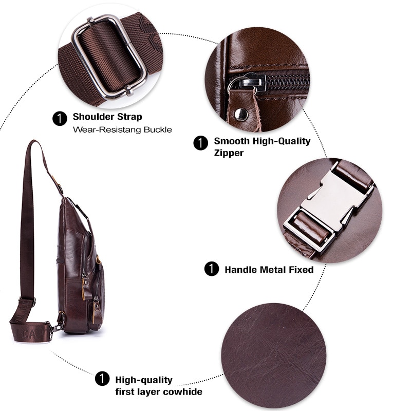 Genuine Leather Chest Bag for Men 4