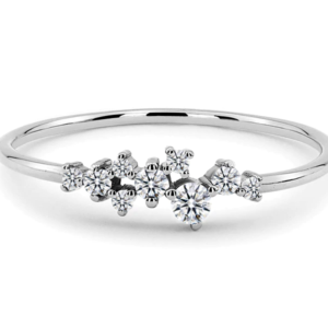 Trendy Silver Color Classic Twist Rope Moissanite Finger Rings