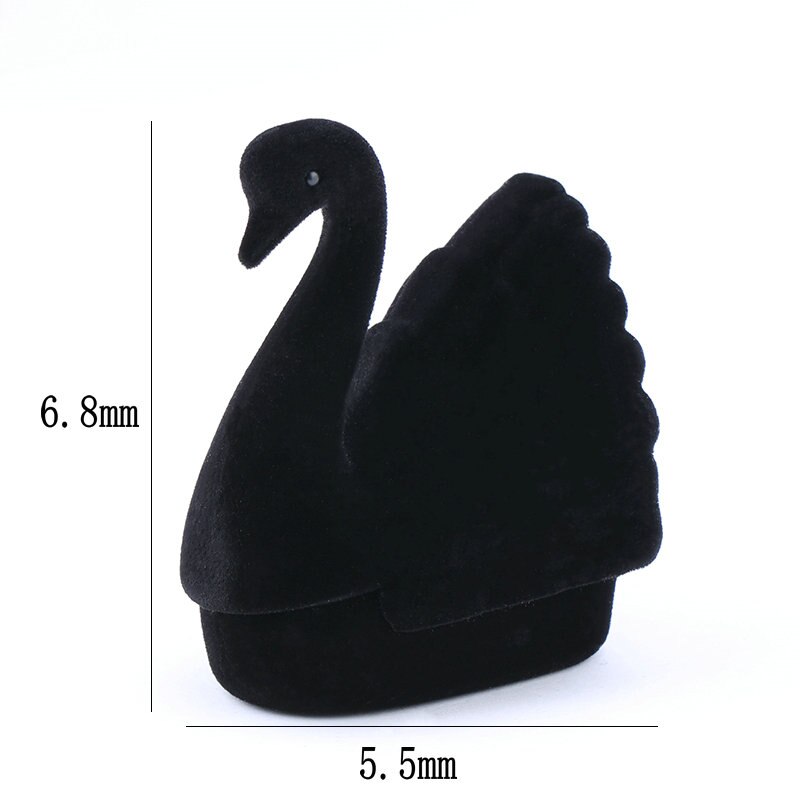 Lovely Swan Jewelry Gift Box Velvet Wedding Ring Box 2