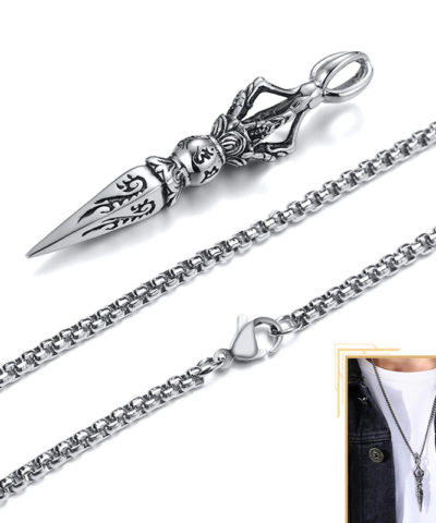 Punk Stainless Steel Tibetan Buddhist Protection Necklaces for Men