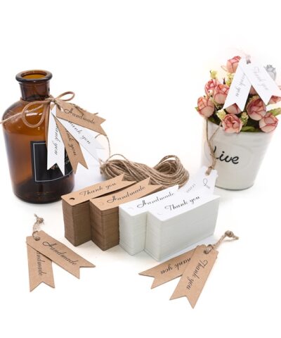 100Pcs/lot Packaging Tags Handmade Hang Tag Kraft Paper Tags
