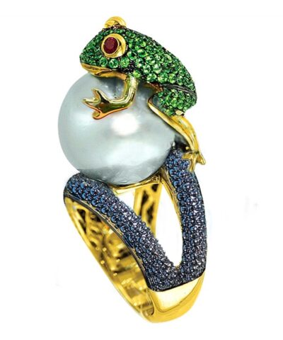 Cute Jumping Frog Shaped Fancy Rings