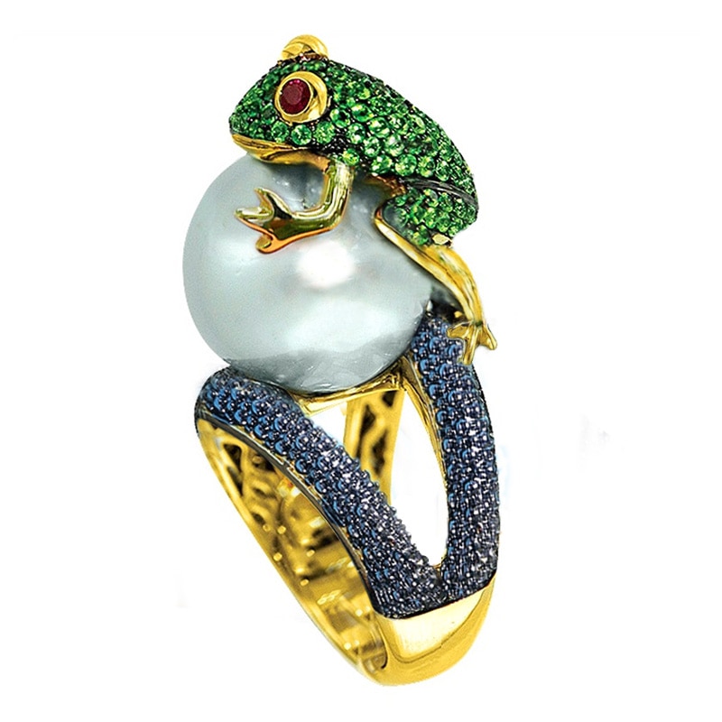 Cute Jumping Frog Shaped Fancy Rings  1
