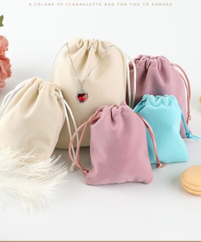 10Pcs/lot Ring Bracelet Packaging Drawstring Velvet Bags Jewelry Pouches