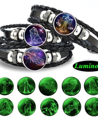 12 Constellation Luminous Bracelet Zodiac Charm Jewelry Bracelet