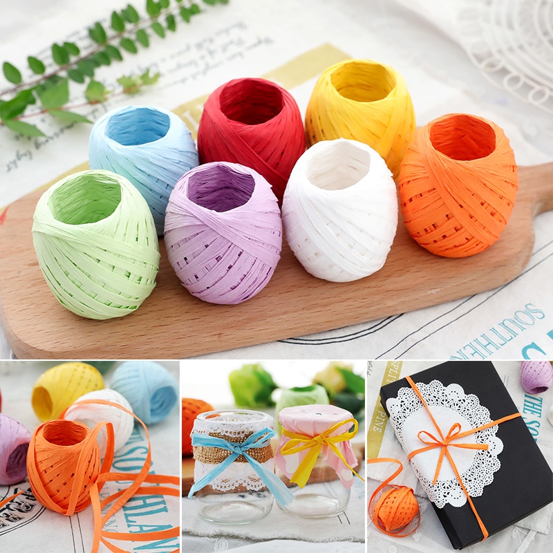 1 Roll 20 Meters Raffia Paper Ribbon Gift Wrapping 1