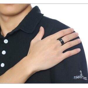 Black Stainless Steel Rotatable Rings for Men 16