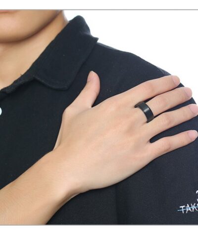 Black Stainless Steel Rotatable Rings for Men
