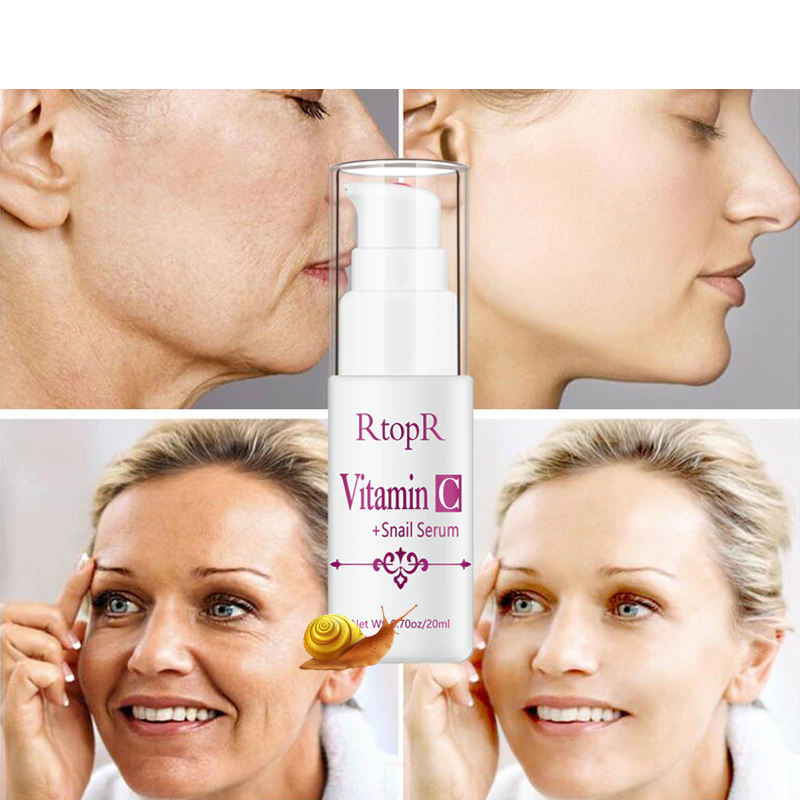 Vitamin C Snail Serum Anti-Aging Shrink Pores Whitening Moisturizing Oil Control 3