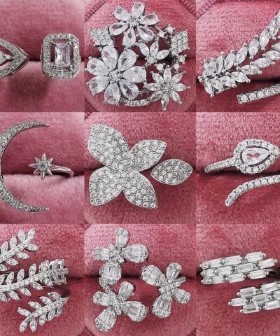 Luxury Fashion 925 Sterling Silver Adjustable Rings for Women