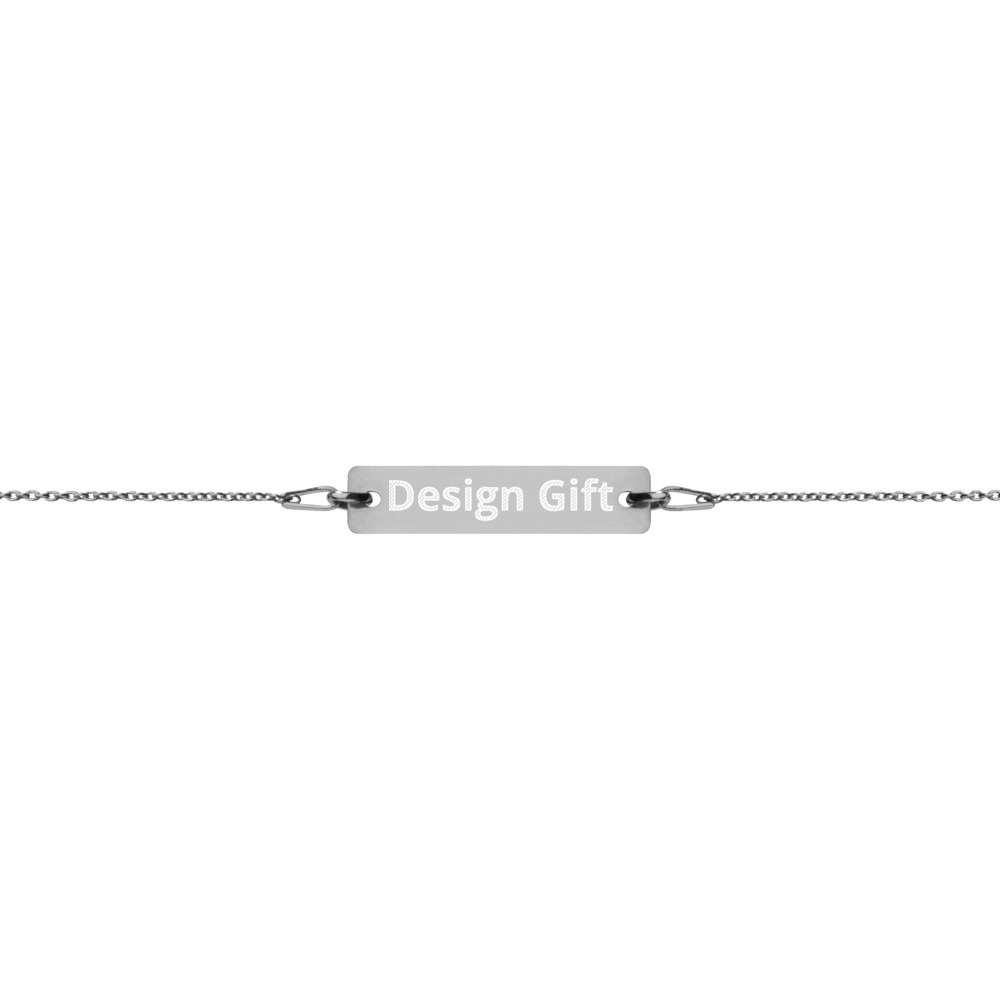 Printable Design Engraved Silver Bar Chain Bracelet - Image 2