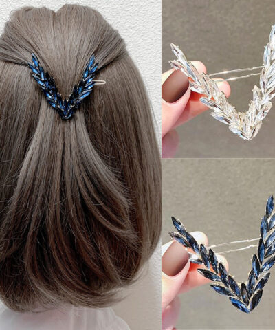 Crystal Hair Clip Korean V Shape Buckle Hairpin