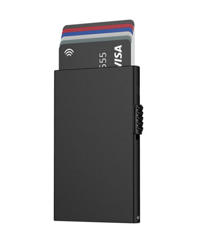 RFID Blocking Pop Up Card Holder Minimalist Aluminum Smart Wallet
