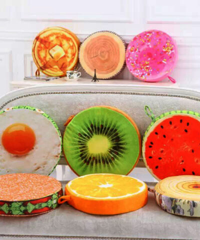 Thick Fruit Design Round Soft Plush Cushion Tatami Office Chair Cushion