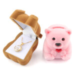 2 Pieces Cute Bear Velvet Gift Boxes for Jewelry Packaging & Display 6