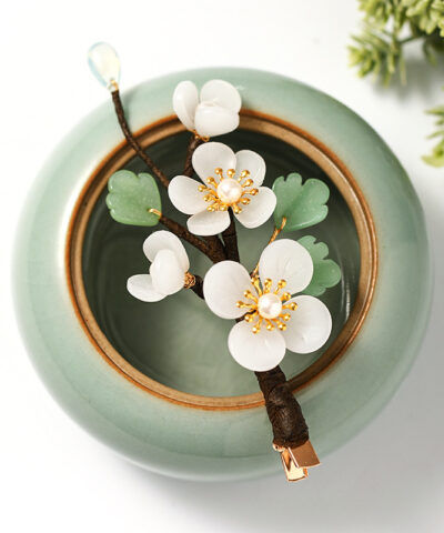 Hair Jewelry Step Shake Side Hair Clip White Flower Hairpin