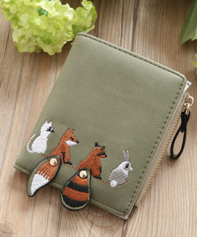High Quality Wallet Lovely Cartoon Animals Short Leather Purse
